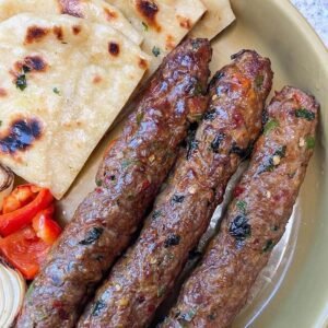 3 Beef Shekh Kabab  with 2 Naan