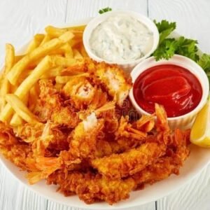 Bread Shrimp with Fries + Dip