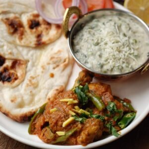 Chicken Koyla Karahi with 1 Naan + Raita